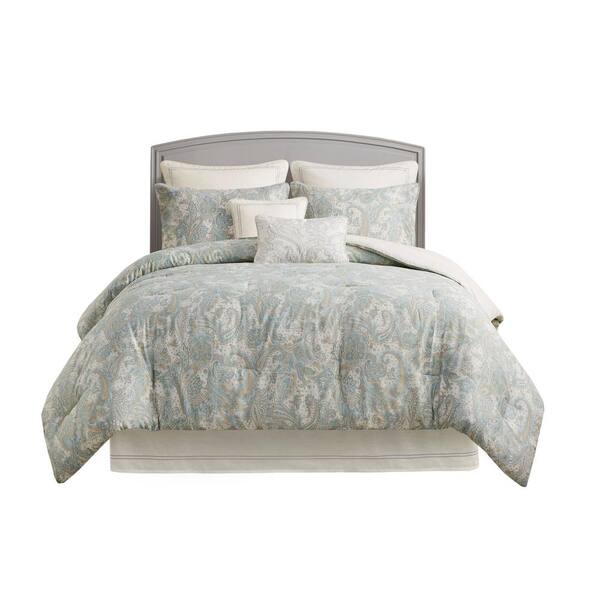 HARBOR HOUSE Chelsea 4-Piece Blue Cotton Queen Comforter Set HH10-494 ...