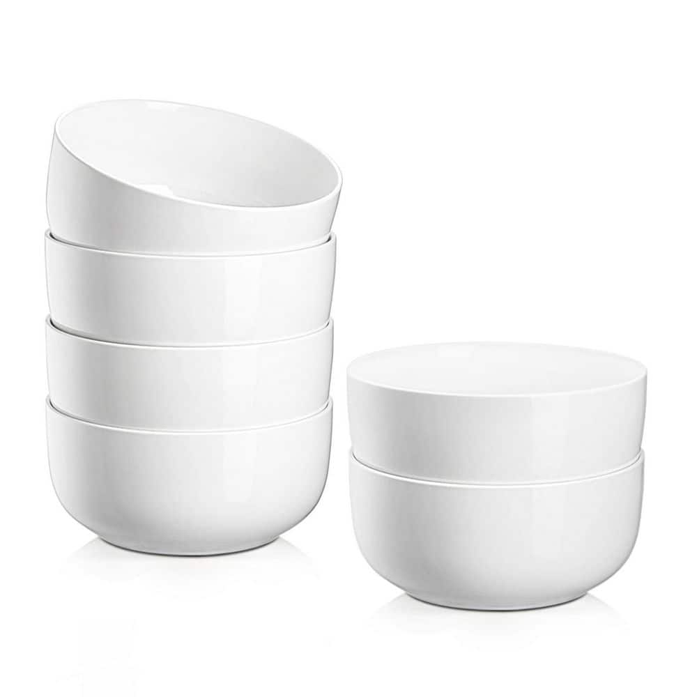 Ceramic Cereal Bowls Set, 6 in. White, 30 oz Soup, Salad, Oatmeal & Dessert, Microwave & Dishwasher Safe price history on PriceWatchPro
