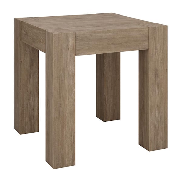 Meyer&Cross Langston 22 in. Antiqued Gray Oak Square MDF Top End Table