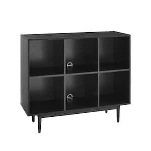 Liam 36 in. Black Engineered Wood 6-Shelf Accent Bookcase