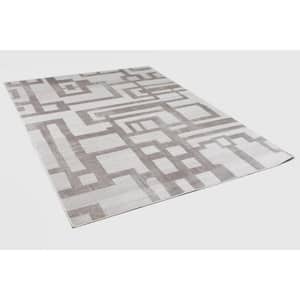 Ashland Ivory/Beige 8 ft. x 10 ft. (7 ft. 6 in. x 9 ft. 6 in.) Geometric Contemporary Area Rug