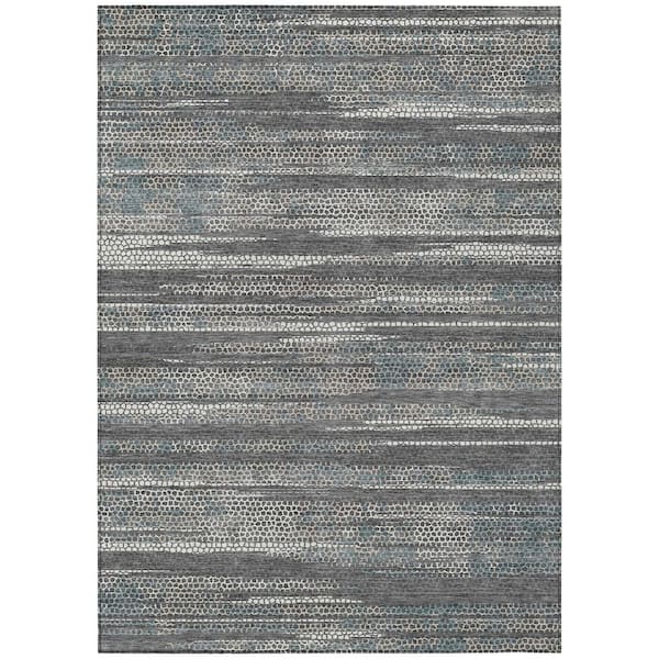 Chantille Machine Washable Indoor/Outdoor Abstract ACN3115 Gray 9 ft. x 12 ft. Area Rug