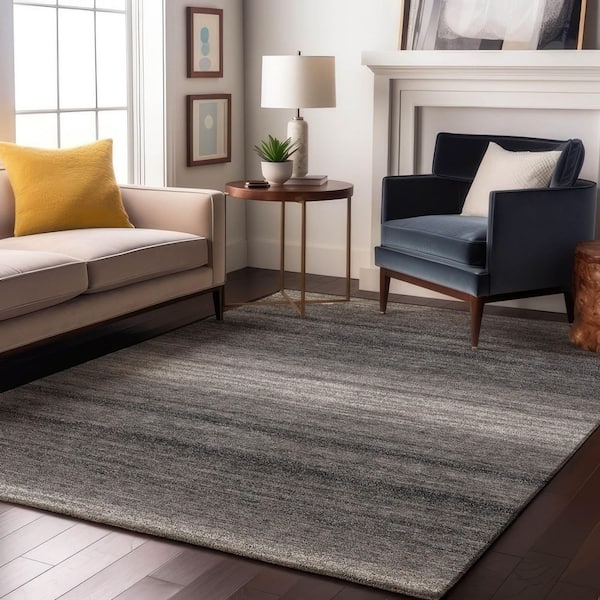 Mayfield Premium Machine Washable Abstract AMF1033 Gray 3 ft. x 4 ft. Area Rug