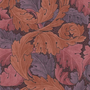 William Morris At Home Acanthus Plum Wallpaper