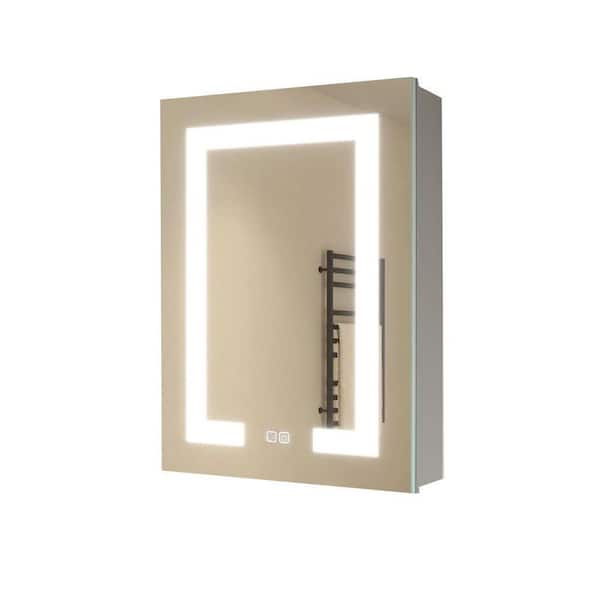32 in. W x 24 in. H Rectangular Frameless Dimmable, Storage, Defog, 2 Sockets Wall Mounted Bathroom Vanity Mirror