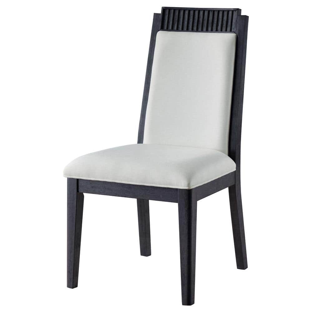 Brookmead Black Wood High Back Upholstered Side Chair