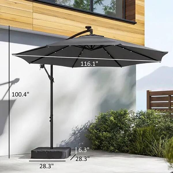 10 x 8 patio umbrella 8'x10' Classic Natural Teak and Weathered Teak Treasure Garden Outdoor Furniture Umbrella