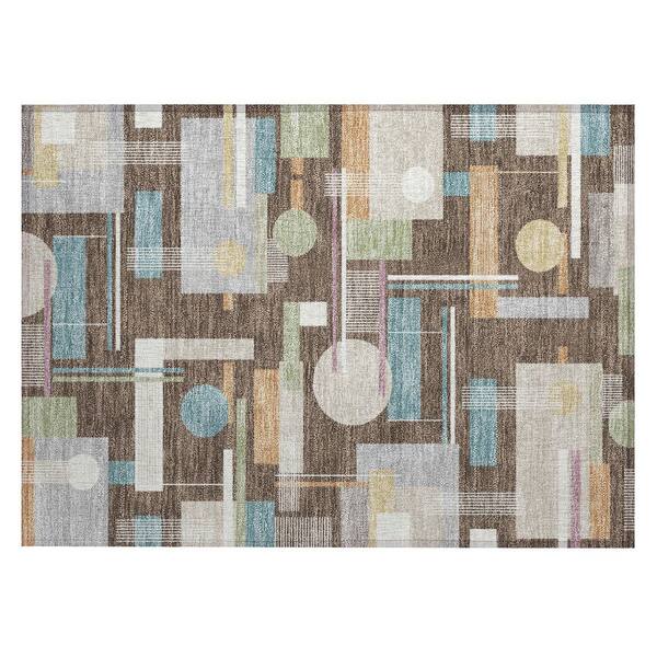 Chantille Machine Washable Indoor/Outdoor Abstract ACN2822 Coffee 2 ft. x 3 ft. Accent Rug