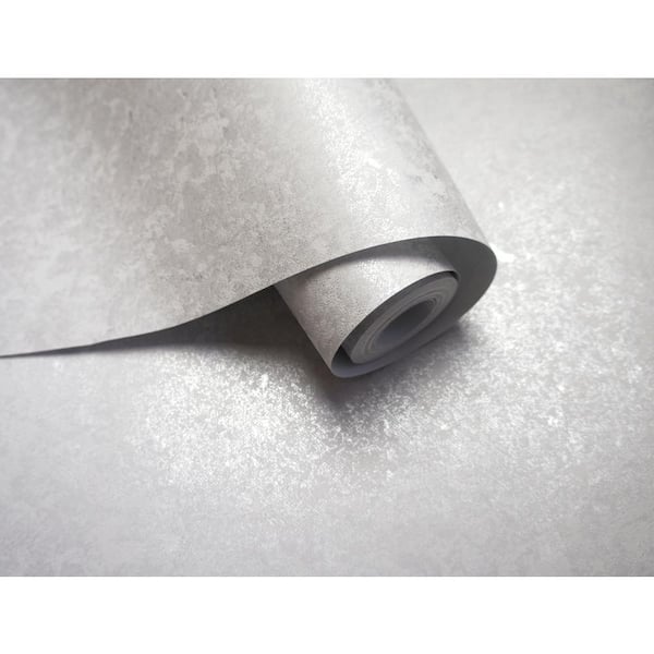 Walls Republic Heavy Metallic Texture Wallpaper White Paper Strippable Roll (Covers 57 sq. ft.)