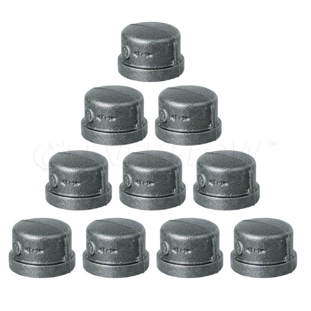 1/2 in. x 1 in. L Malleable Iron Pipe Cap, Threaded Fitting 150 lbs. Application Black Pipe Cap (10-Pack) price history on PriceWatchPro