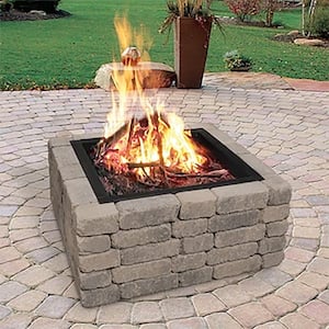 36 in. x 10 in. Square Steel Wood Fire Pit Ring with 0.8 mm Steel