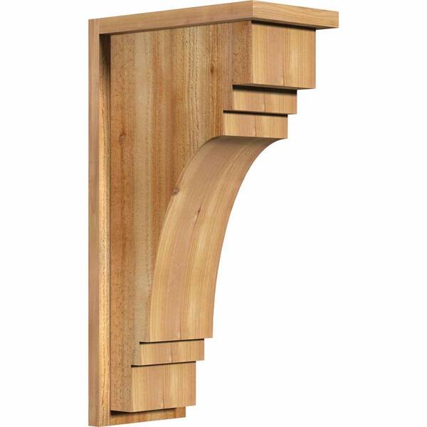 Ekena Millwork 8 in. x 14 in. x 26 in. Western Red Cedar Pescadero Rough Sawn Corbel with Backplate