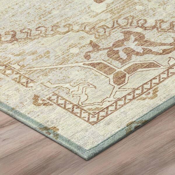 Chantille Machine Washable Indoor/Outdoor Abstract ACN3169 Cream 8 ft. x 8 ft. Round Rug