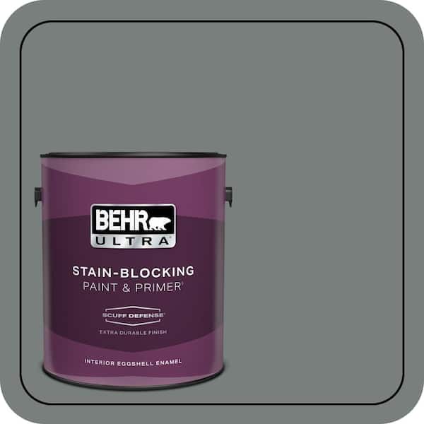 BEHR ULTRA 1 gal. #PPU25-18 Shutter Gray Extra Durable Eggshell Enamel Interior Paint & Primer