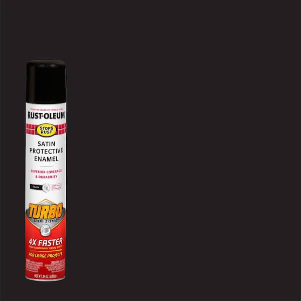 Rust-Oleum Stops Rust 24 oz. Turbo Spray System Satin Black Spray Paint (Case of 6)