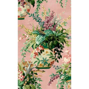 Pink Vintage inspired Hidden Jungle Non-Woven Paper Non-Pasted the Wall Double Roll Wallpaper