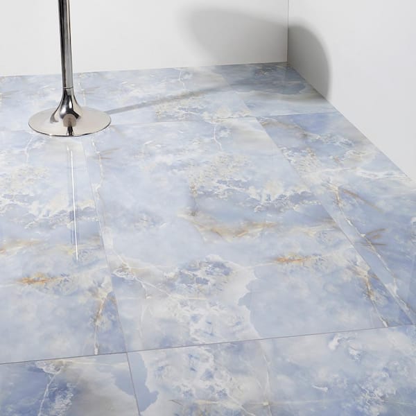 Selene Blue Onyx 24 in. x 48 in. Polished Porcelain Floor and Wall Tile (15.49 sq. ft. / Case)