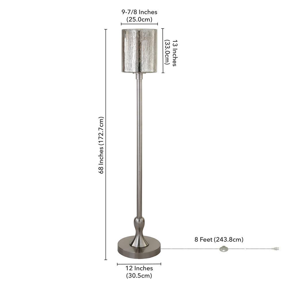 Aurora Adjustable 68'' Silver Mercury Glass Floor Lamp