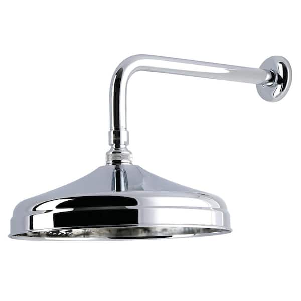Trimscape 1-Spray 10.25 in. Wall Mount Rain Spray Shower Head with Shower Arm & Flange in Polished Chrome