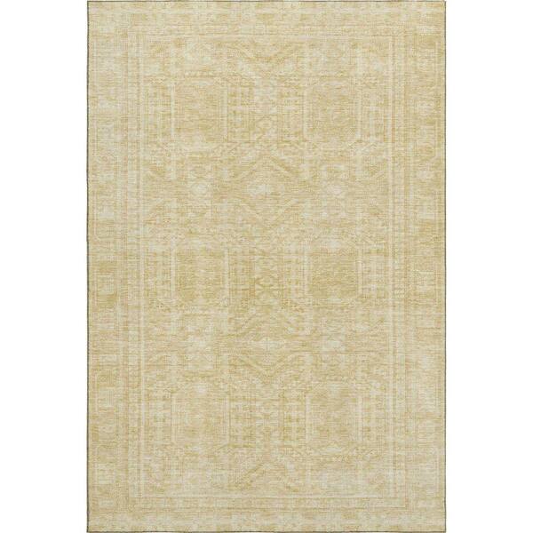 Mayfield Premium Machine Washable Abstract AMF1920 Wheat 9 ft. x 12 ft. Area Rug