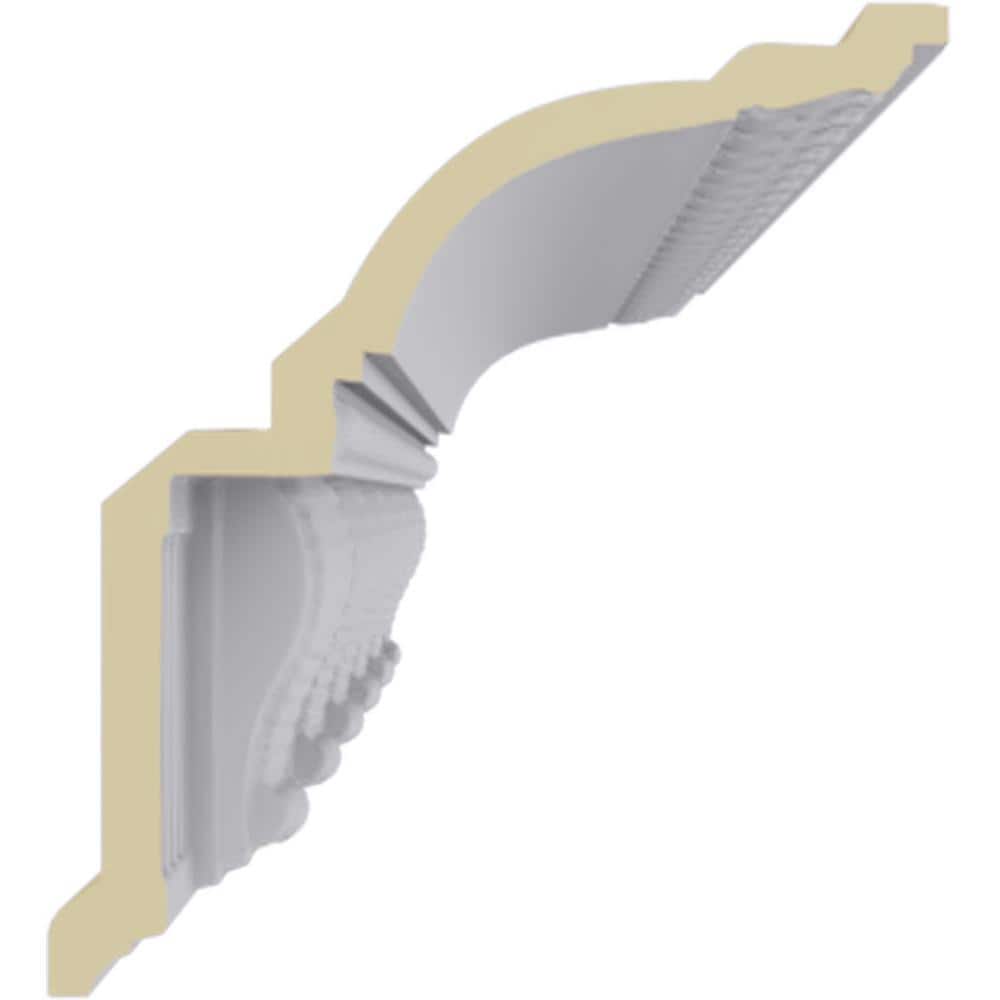 Primed White Polyurethane Geometric Crown Moulding Sample