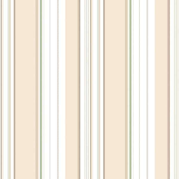 Unbranded Multi Stripe Taupe/Green Matte Finish Vinyl on Non-Woven Non-Pasted Wallpaper Roll