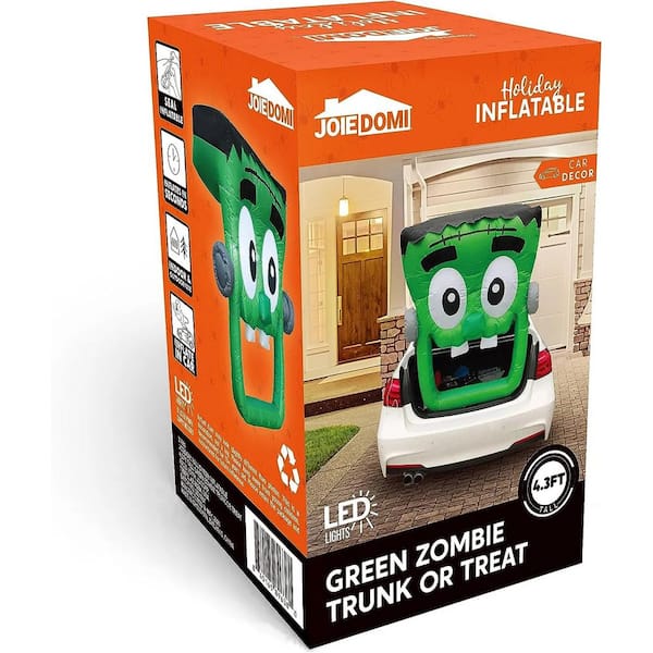 4.3 ft. Multi-Color Halloween Inflatable Zombie Made of Polyester