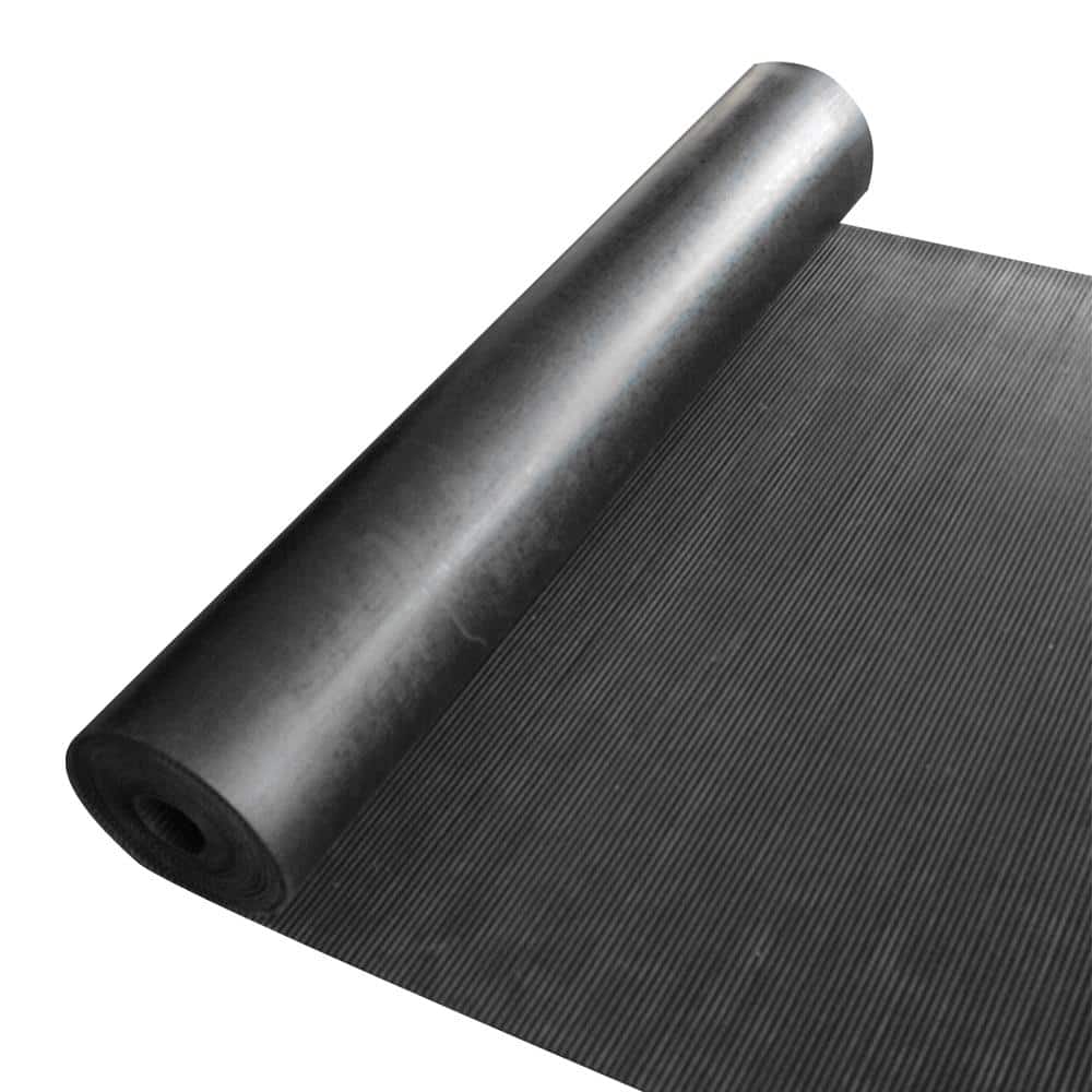 Ramp-Cleat Black Rubber Non-Slip Outdoor Mat 48" x 36"