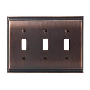 Bronze 3-Gang 3-Toggle Wall Plate (1-Pack)