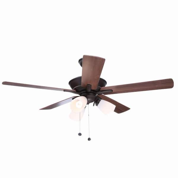 Hampton Bay Lampkin 52 in. Oil Rubbed Bronze Ceiling Fan with Light Kit