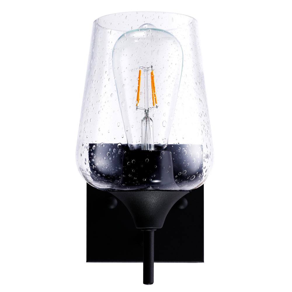 1-Light Black Wall Sconce with Seeded Glass Shade price history on PriceWatchPro