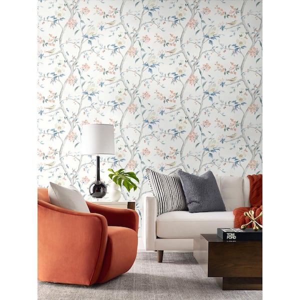 Pink And Navy Floral Wallpaper  Removable Wallpaper  Peel And Stick  Wallpaper  Adhesive Wallpaper  Wall Paper Peel Stick Wall Mural 3620  JamesAndColors