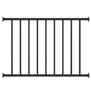 32 in. H x 72 in. W Black Metal Stair Railing Kit with Balusters for Residential and Commercial Use