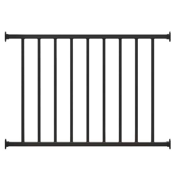 32 in. H x 72 in. W Black Metal Stair Railing Kit with Balusters for Residential and Commercial Use