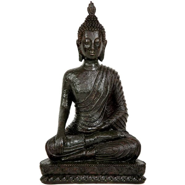 Oriental Furniture Oriental Furniture 10 in. Laotian Sitting Buddha Decorative Statue