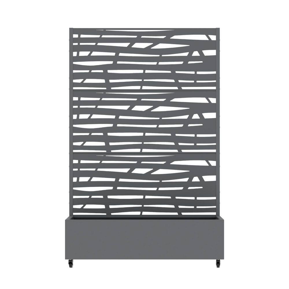 72 in. H x 47 in. W x 16 in. L Metal Gray Rectangle Pots and Planter Raised Box with Trellis for Vine Climbing Plants price history on PriceWatchPro