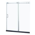 60 in. W x 76 in. H Sliding Frameless Shower Door in Silver with 10 mm Clear Glass