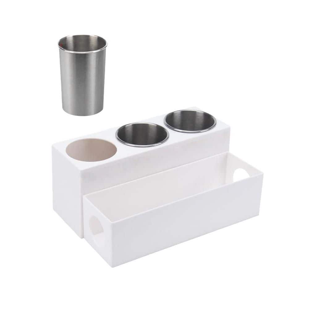 11.6 in. W Countertop Hair Tool Organizer in White, Bathroom Vanity Storage for Hair Dryers, Curling Irons, Accessories price history on PriceWatchPro
