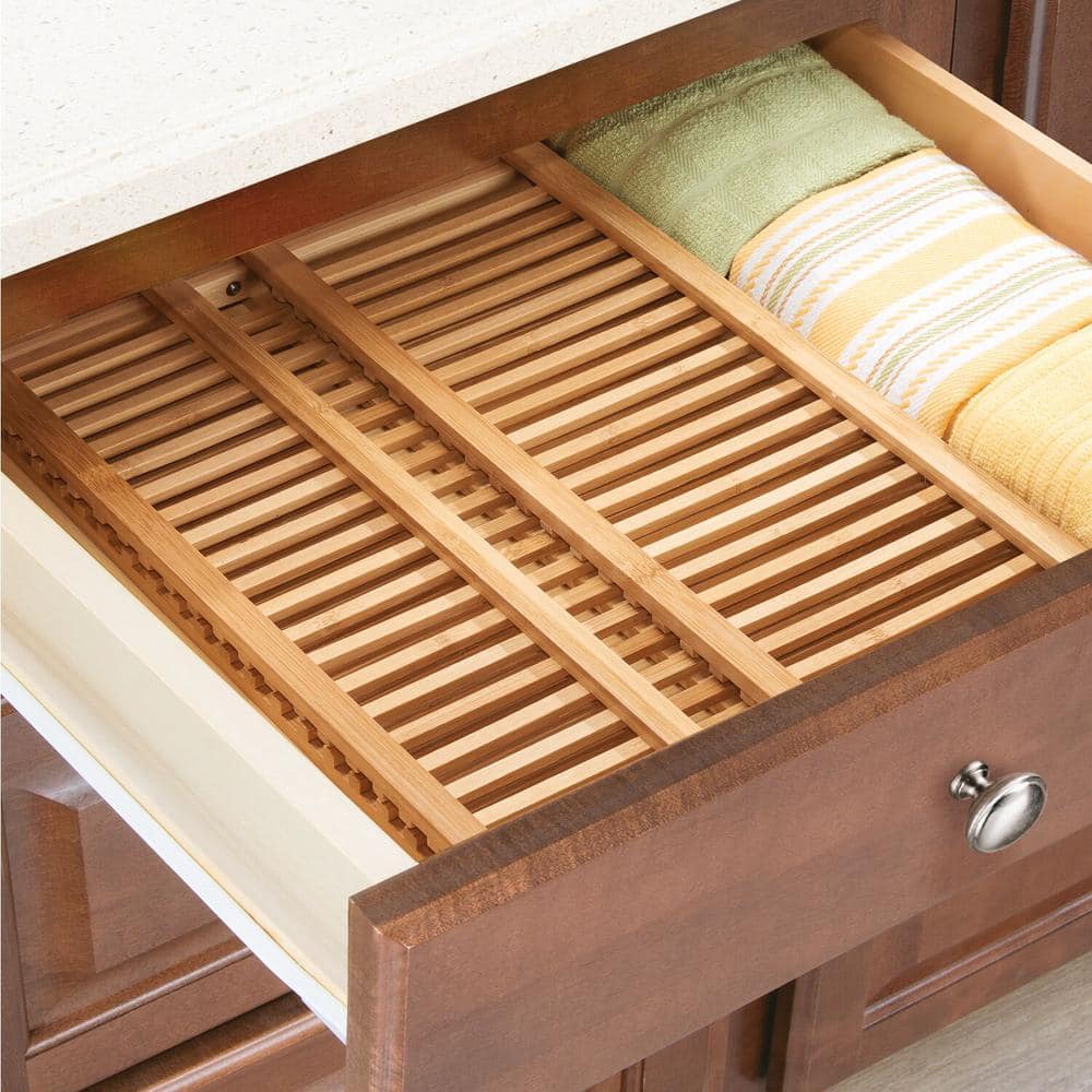 iDesign Bamboo Foldable Two-Tier Dish Drying Rack