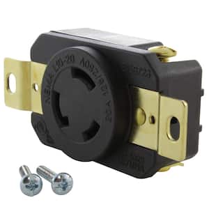 20 Amp 125-Volt/250-Volt Nema L10-20R Flush Mount Locking Industrial Grade Outlet