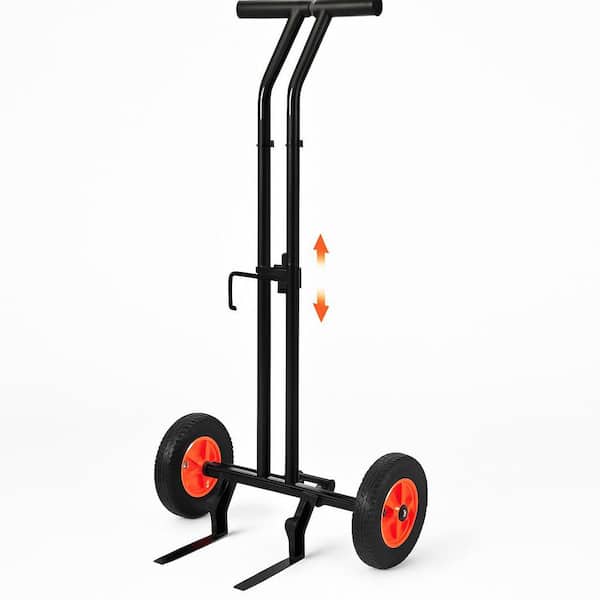 43.3 in. Black Steel Rectangular Indoor/Outdoor Plant Dolly Cart with Adjustable Arm and Suction Cups