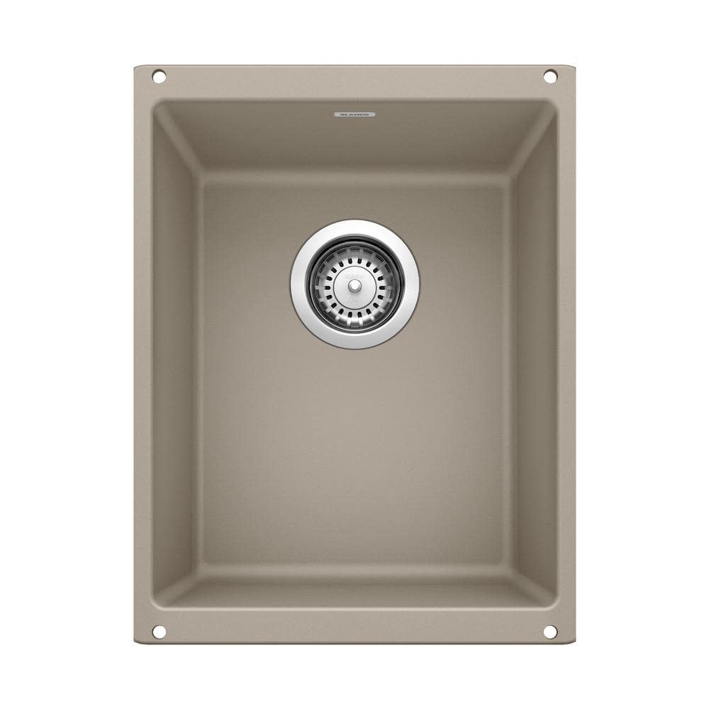 PRECIS Beige Granite Composite 13.75 in. Undermount Bar Sink in Truffle