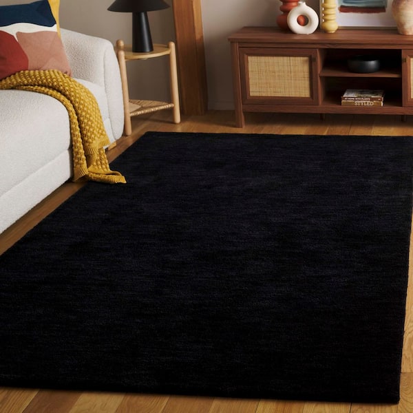 Carmine 5 ft. x 8 ft. Black Modern Solid Area Rug