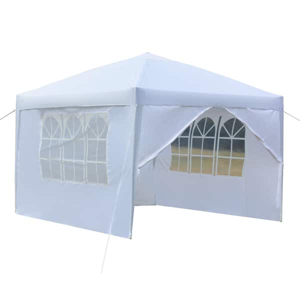 Regelmatigheid Ecologie Aap Winado 10 ft. x 10 ft. White Straight Leg Party Tent with 2 Walls and 2  Windows 237824959386 - The Home Depot