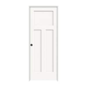24 in. x 80 in. Craftsman White Painted Right-Hand Smooth Solid Core Molded Composite MDF Single Prehung Interior Door