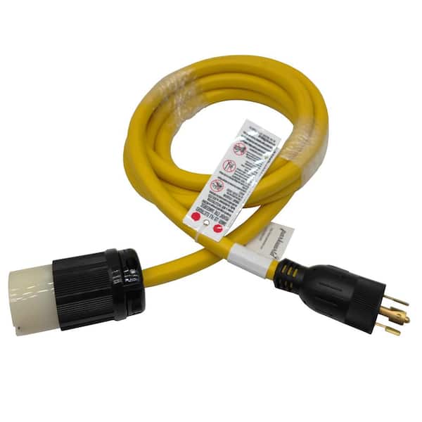 10 ft. 12/5 20 Amp 120/208V 5-Prong Indoor/Outdoor NEMA L21-20 Extension Cord (L21-20P to L21-20R), Yellow