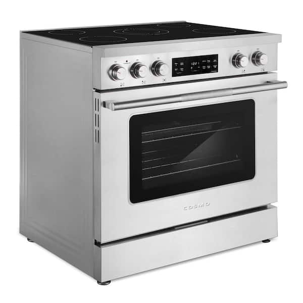 36 in. Stellar Collection 6.1 cu. ft. Electric Range, 5-Burner Ceramic Glass Cooktop, Convection Oven, Stainless Steel