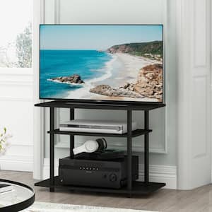 Turn-N-Tube 31.5 in. Espresso and Black Particle Board TV Stand Fits TVs Up to 32 in. with Open Storage