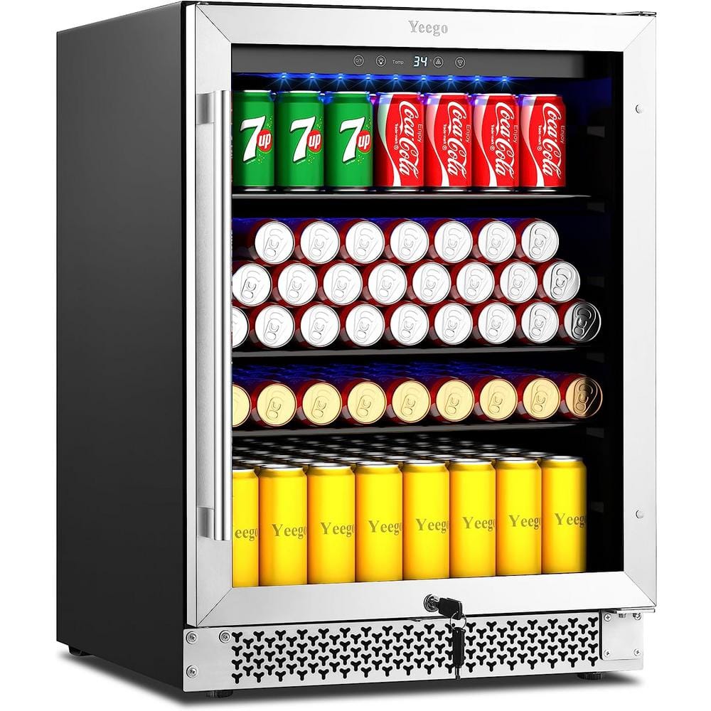 Yeego 24 in. 12 oz. of 140 Cans Beverage Cooler Beer Refrigerator built