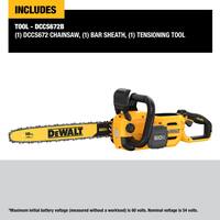 DEWALT 60V MAX 18in. Brushless Battery Powered Chainsaw (Tool Only) with 18in. Chain DCCS672BW1DT618
